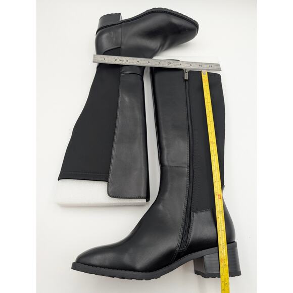 Anne Klein Stamford Knee High Boots Women's Almond Toe Black Size US7.5M EU38 - Picture 6 of 13
